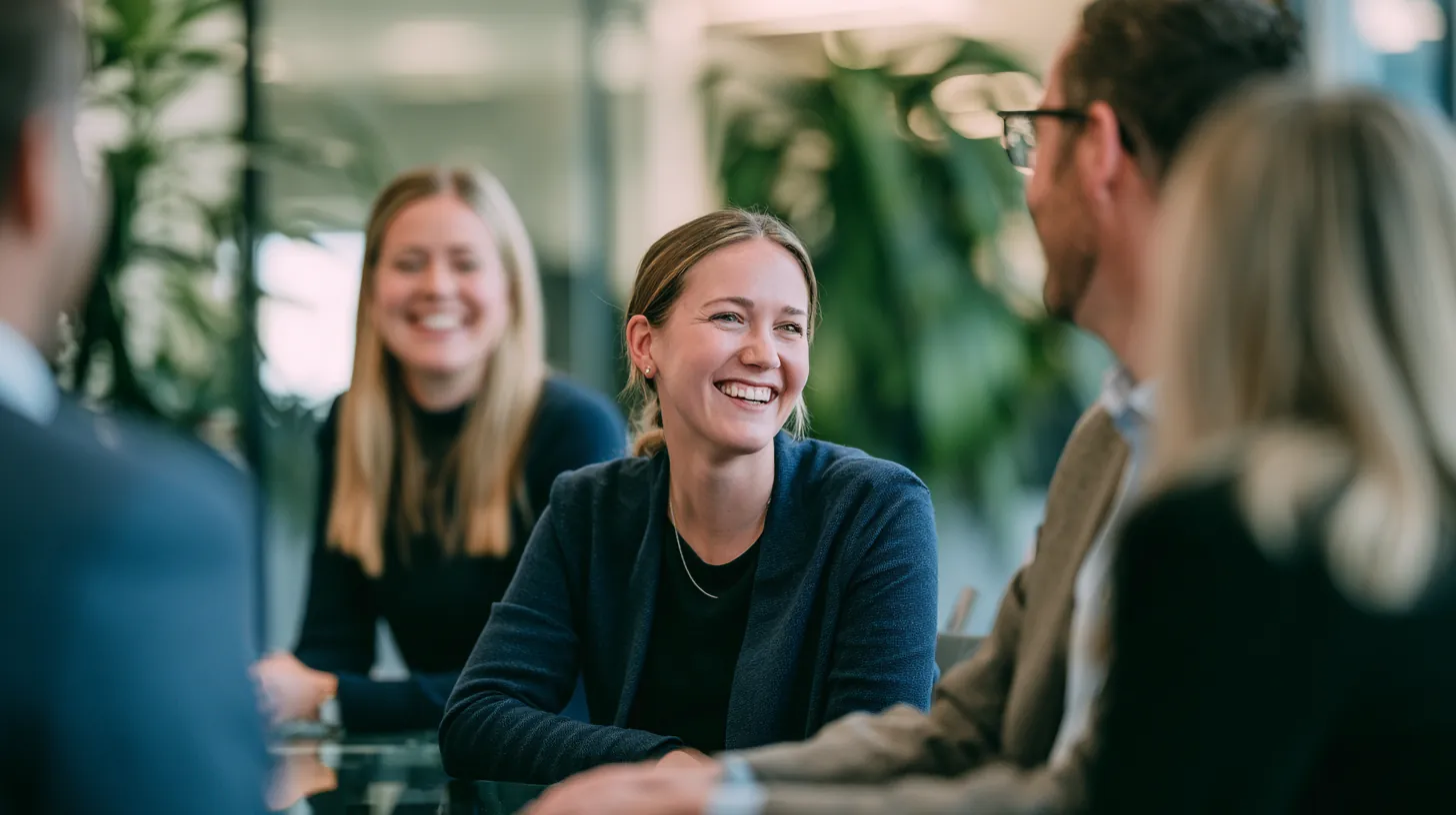 The Klarna Financing team in a collaborative office meeting