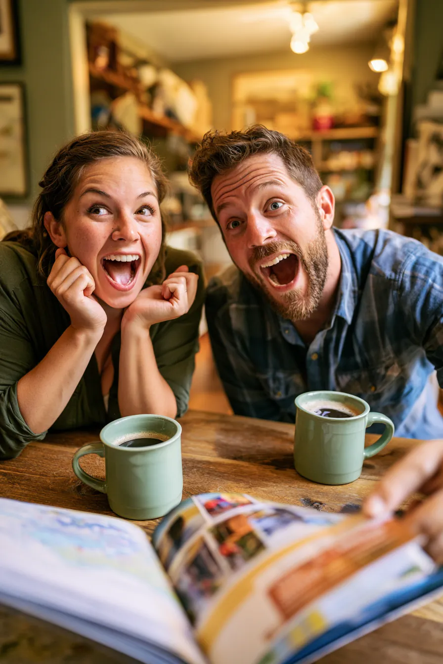 Couple pointing to their final loan payment date on a printed schedule