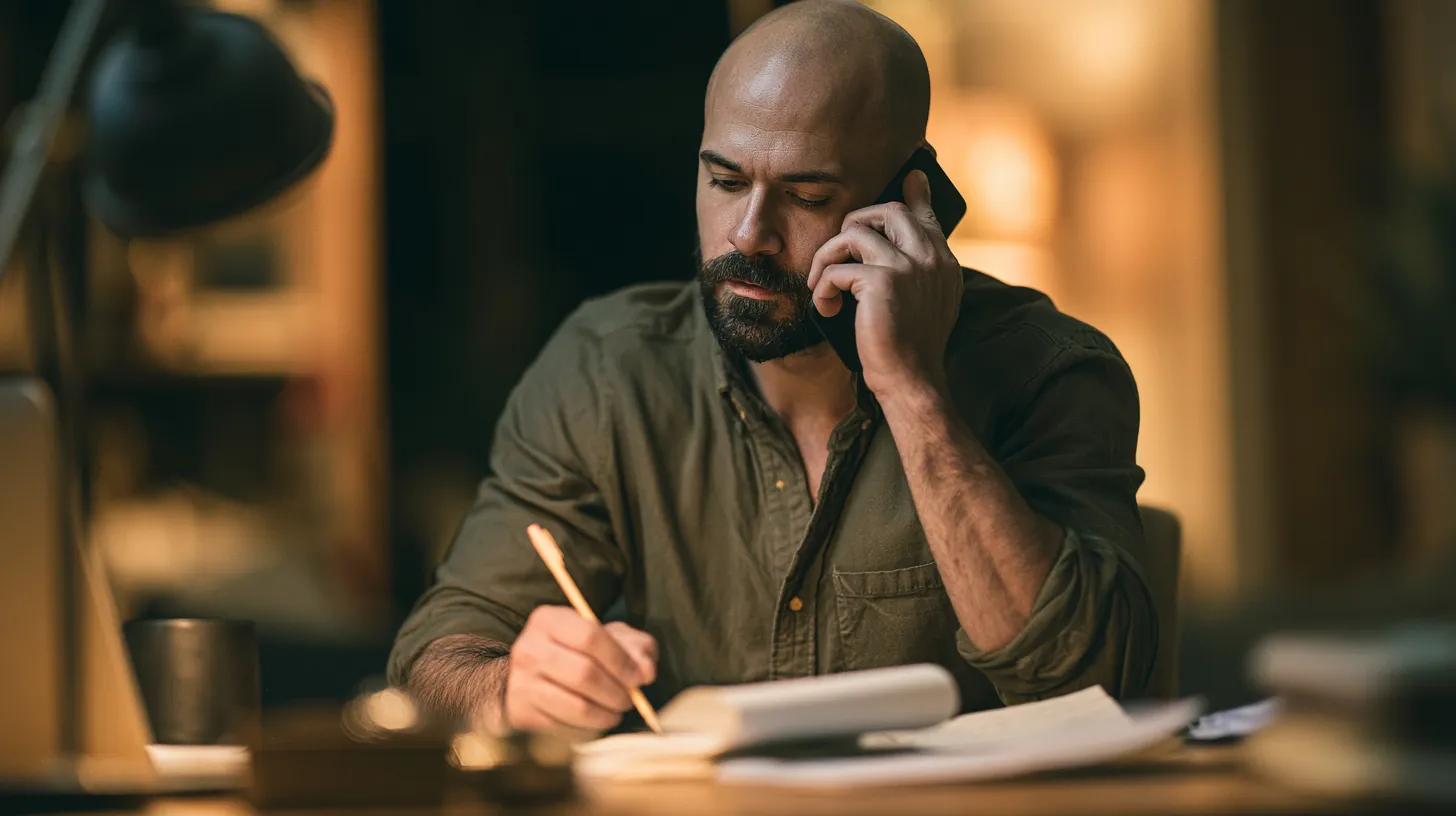 Man making a friendly phone call to Klarna Financing customer support