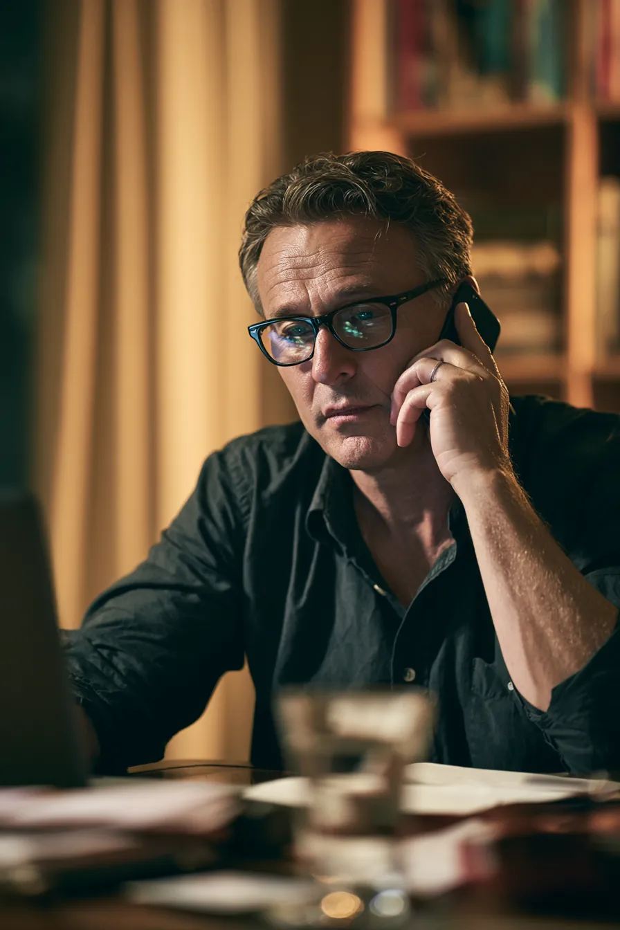 Man discussing personal loan terms on a phone call